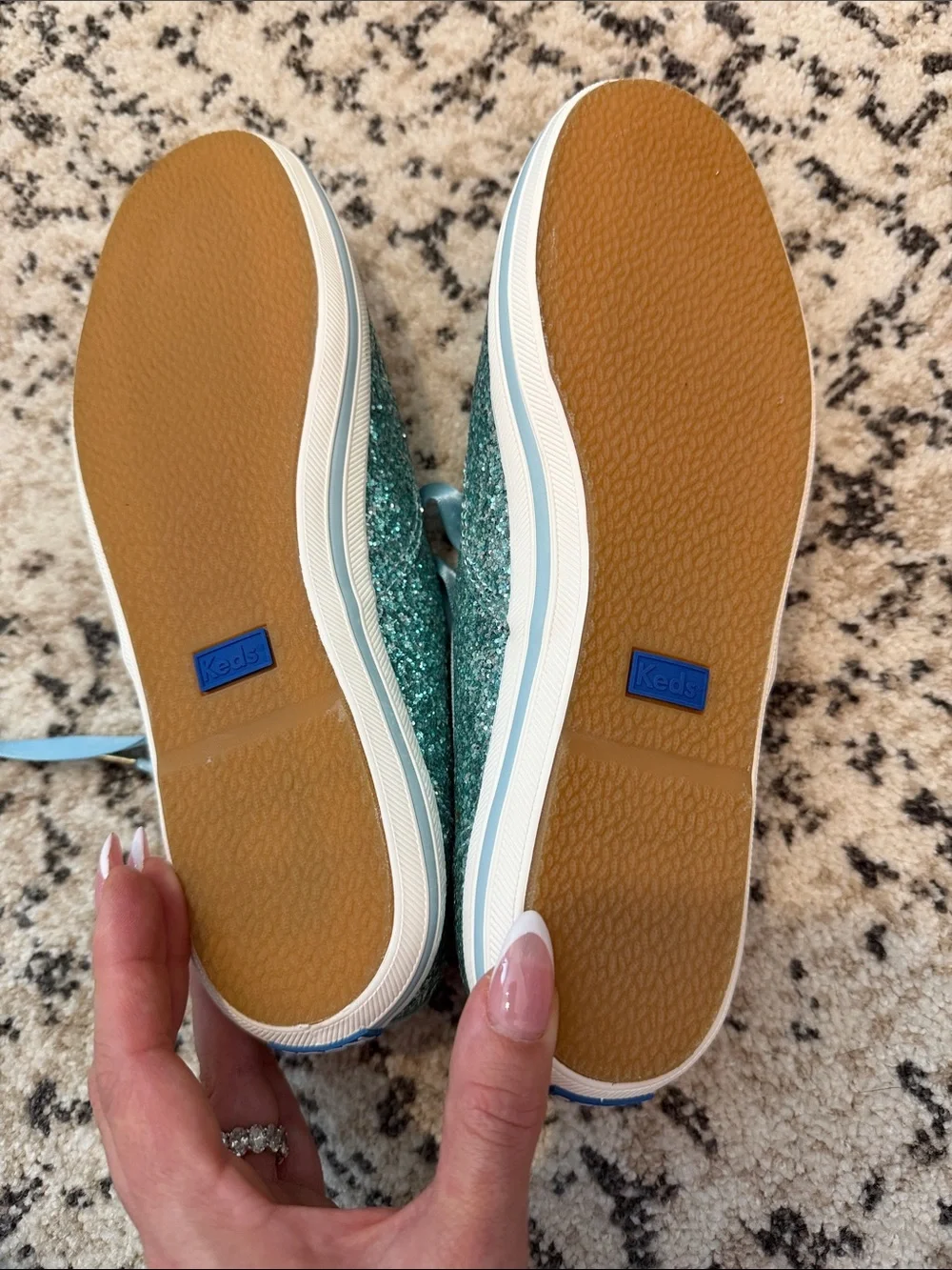 kate spade x Keds Glitter Ribbon Lace Sneakers - Aqua